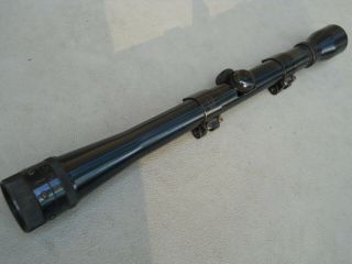 Vintage Weaver K8 60 - B Rifle Scope W/ Redfield Quick Switch Rings Clear Bright 3