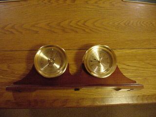 Vintage Seth Thomas Brass Marine Clock & Barometer Charleston Set No.  1065