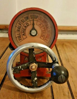 Antique Minesweeper Ship Engine Order Telegraph Wheel