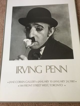 RARE - IRVING PENN - Woody Allen Charlie Chaplin Vintage Exhibit Poster - Framed 1972 5