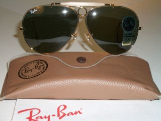 Vintage B&l Ray Ban L0213 Arista G15 Wrap - Around Shooter Aviator Sunglasses