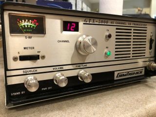 Vintage Gemtronics Gtx - 5000 40 Channel Cb Radio Transceiver,  Mic