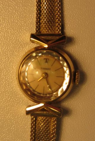 Vintage Tissot 14k Solid Gold Ladies Watch 21.  5 Grams Of Gold