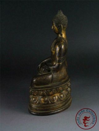 Fine Large Old Chinese Tibet Gilt Bronze Tibetan Buddha Sakyamuni Statue 2