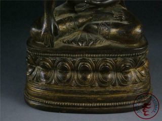 Fine Large Old Chinese Tibet Gilt Bronze Tibetan Buddha Sakyamuni Statue 6