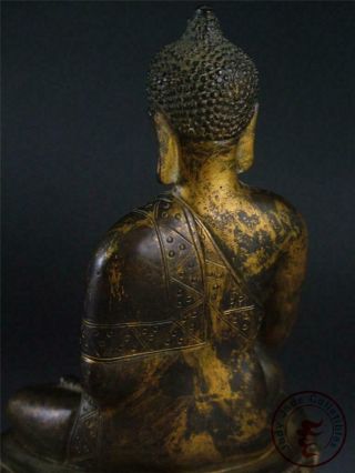Fine Large Old Chinese Tibet Gilt Bronze Tibetan Buddha Sakyamuni Statue 7
