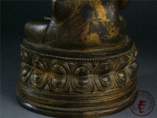 Fine Large Old Chinese Tibet Gilt Bronze Tibetan Buddha Sakyamuni Statue 8