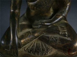 Fine Large Old Chinese Tibet Gilt Bronze Tibetan Buddha Sakyamuni Statue 9