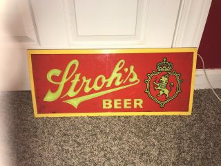 Vintage Rare 1970s Strohs Beer Lighted Advertising Sign
