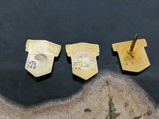 Set of 3 Vintage 14K Gold Service Award Pins - possibly Chevron,  no stones 5.  3g 2