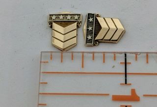 Set of 3 Vintage 14K Gold Service Award Pins - possibly Chevron,  no stones 5.  3g 3