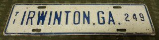 Vintage 1971 Irwinton Georgia License Plate Topper Ga 249