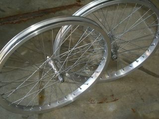 Old School Vintage BMX Araya 7X wheels suzue hubs and smoke black nipples 20x175 11
