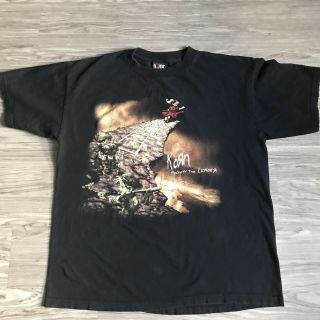 Vintage 1998 Korn Follow The Leader Numetal Album Black T - Shirt Mens Large