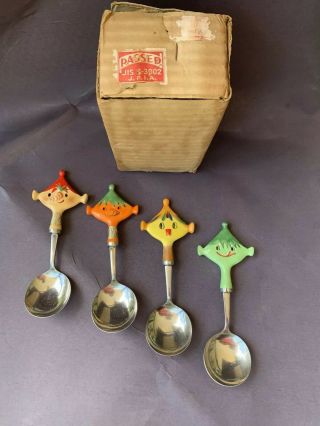 “new” Rare Holt Howard Set 4 Pixie Soup Spoons Mcm 1950’s Pixieware