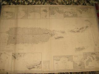 1888 Imray Chart Puerto Rico Virgin Islands Map Nautical Blueback Navigation