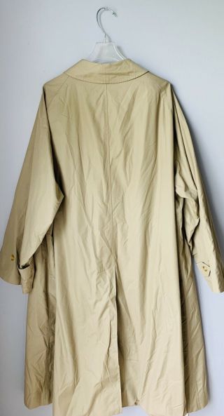 Burberry Vintage Trench Coat Men ' s Tan Classic Rain Jacket L/XL Made In England 5