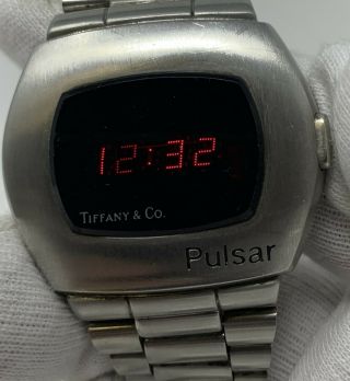 Pulsar P2 Vintage Tiffany & Co Ss Led Time Computer Watch James Bond Astronaut