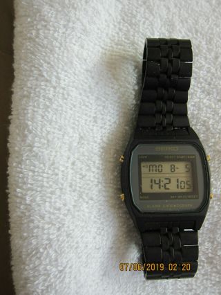 Vintage Seiko A904 - 5019 Lcd Quartz Black Watch Japan T - Shows No Wear