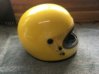 Vintage 70s 1975 Bell Star 120 Toptex Full Face Motorcycle Helmet With Shield Sm