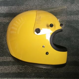 Vintage 70s 1975 BELL STAR 120 Toptex Full Face Motorcycle Helmet with shield sm 3