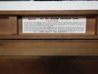 Vintage Starrett Master Precision Level No.  199 With Wooden Case 7