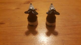 Antique Mickey Mouse like salt & pepper shakers with a Putzi the cat sugar bowl 9