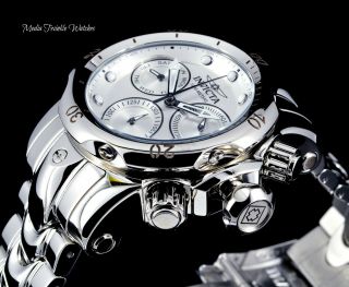 46mm Invicta Mid - Size Venom Quartz Chronograph Mirror Polished Bracelet Watch