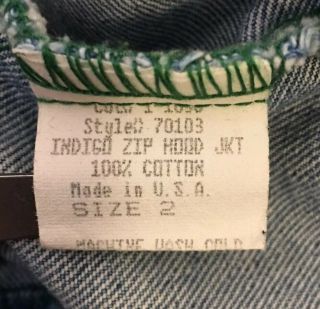 Vintage Cross Colours Denim Jacket Hoodie Size 2 Large Patches Zipper 8