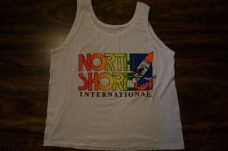 Vtg 80s Hawaii North International Surfing Surf Muscle Tank T - Shirt L/m