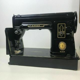 Vintage 1950s Singer 301a Electric Sewing Machine Black Portable Well 2