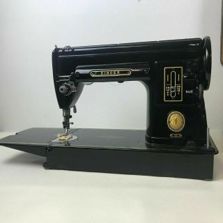 Vintage 1950s Singer 301a Electric Sewing Machine Black Portable Well 3