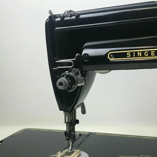 Vintage 1950s Singer 301a Electric Sewing Machine Black Portable Well 5