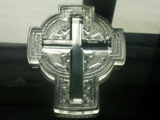 Rare Rene R Lalique Glass Croix Cross De Berceau Aux Anges Circa 1943