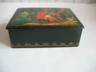 Vintage Soviet Russian lacquered Palekh hand painted box 1983 SIGNED USSR 4
