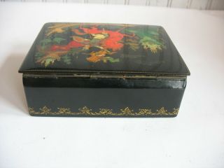 Vintage Soviet Russian lacquered Palekh hand painted box 1983 SIGNED USSR 6