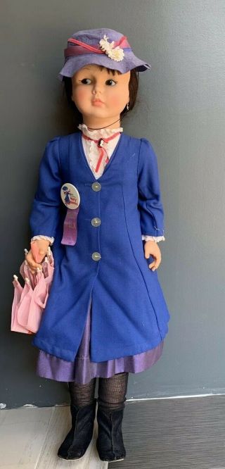 36 " Mary Poppins Rare Horsman Vintage Life Size Doll Cameo Shoes And Umbrella