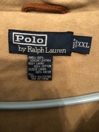 VINTAGE POLO by Ralph Lauren MENS suede leather winter coat Great coat SIZE XXL 4