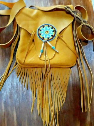 AmMountain Man Possibles Bag / Native American Medicine Bag with Beaded Medallio 2