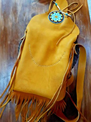 AmMountain Man Possibles Bag / Native American Medicine Bag with Beaded Medallio 8