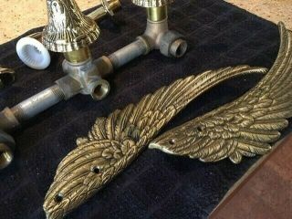 Vintage Artistic Brass Swan Bathtub Shower Faucet Fountain Old Stock 3