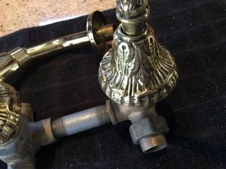Vintage Artistic Brass Swan Bathtub Shower Faucet Fountain Old Stock 7