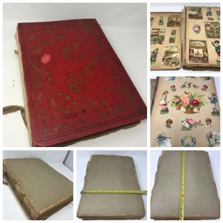 Huge French Victorian Scrapbook French Trade Cards And Vintage Greeting Cards