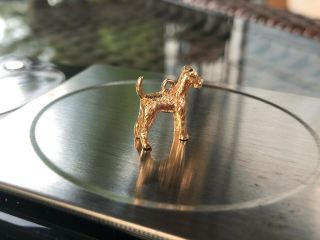 Vintage 14k Yellow Gold Dog Charm - Terrier Dog (?) - 3.  6 Grams