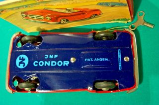Vintage JNF Condor red convertible Mercedes 190SL tin car - Germany 5