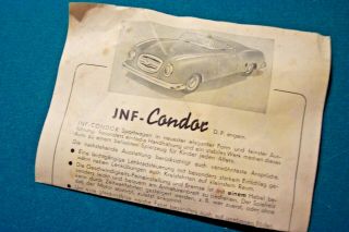 Vintage JNF Condor red convertible Mercedes 190SL tin car - Germany 6