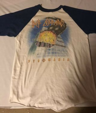 Vintage 1983 Def Leppard Rock Till You Drop Tour Long Sleeve Shirt Baseball Cut