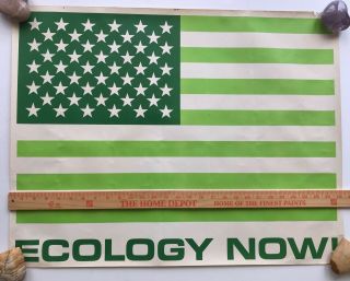 EARTH FIRST EARTH DAY 1970 ECOLOGY NOW USA GREEN PROTEST FLAG - RARE 2