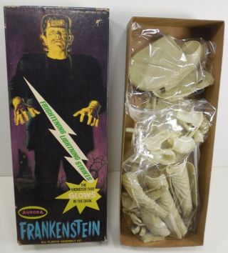Vtg 1960s Frightening Lightning Frankenstein Glow Dark Monster Aurora Model Kit
