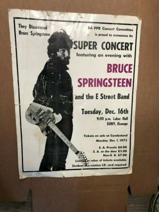 Bruce Springsteen Concert Poster,  Laker Hall.  1975 Rare Tour